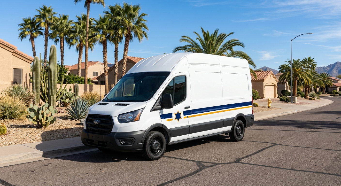 Oxford Cleaners delivery van serving Maricopa