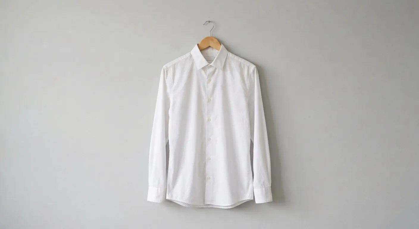 Spotless white dress shirt after professional cleaning